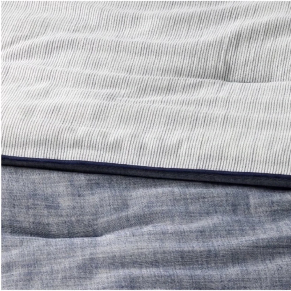NWT 3pc Full/Queen Reversible Comforter Set Blue - Hearth & Hand with Magnolia